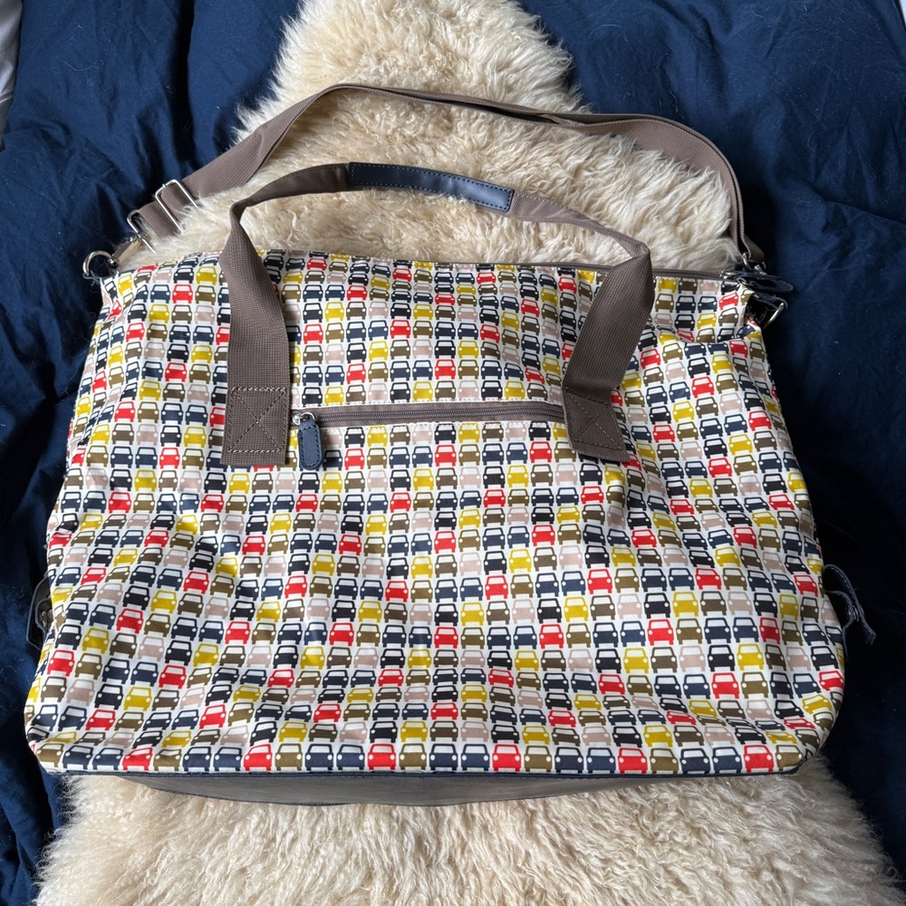 Orla Kiely Cars Pattern Large Travel Tote Bag - Picture 4 of 6